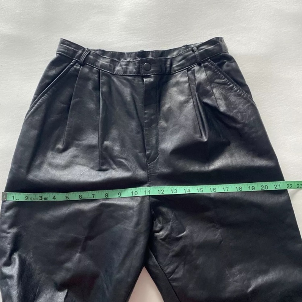 Vintage 80’s Women’s 11/12 Leather‎ Pleated Pants - Picture 7 of 16